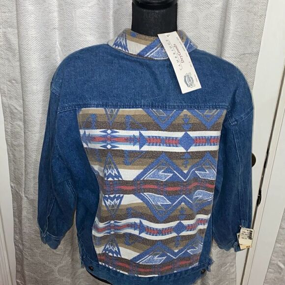 Cambridge Dry Goods vintage Aztec print jean jacket NWT small - Picture 4 of 11